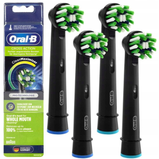 Hlavy kefky Oral B Cross Action Black, čierne, 4 kusy